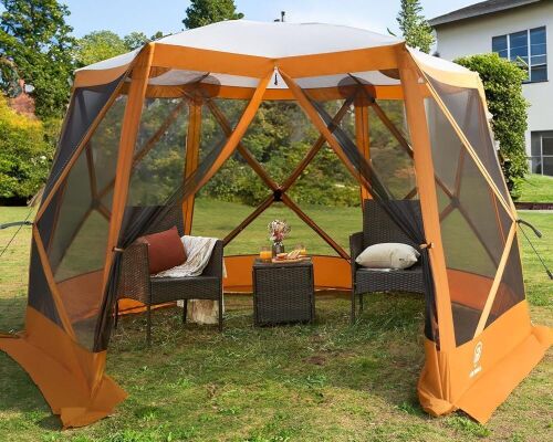 EVER ADVANCED Pop up Gazebo Tent with Netting, 11.5 x 9.8 ft - Lot 208