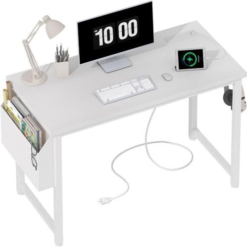 Lufeiya 39 inch White Computer Desk with Power Outlet - Lot 413
