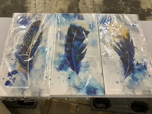 3 Piece Feather Wall Art  - Lot 207