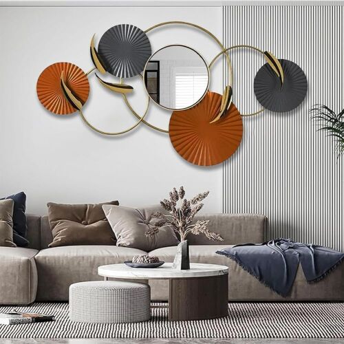  Wall Mounted Decorative Round Metal Mirror 39"x 20"  - Lot 192