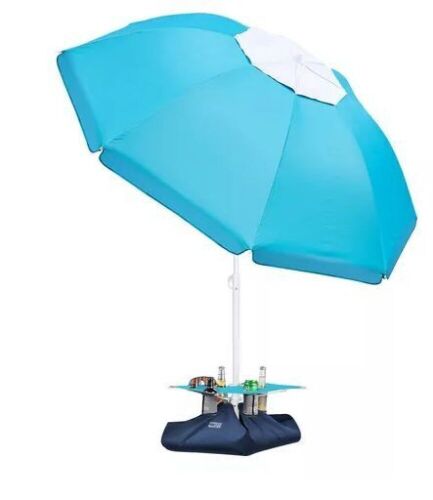 OutdoorMaster Beach Umbrella with Sand Bag and Cup Holder  - Lot 181