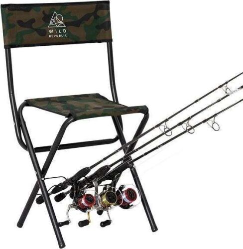 WILD REPUBLIC Folding Fishing Chair with Rod Holder  - Lot 142