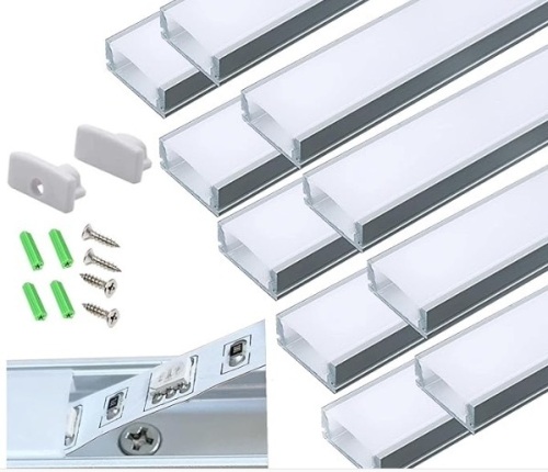 Pre-Drilled Countersunk Hole 3.3FT LED Strip U Channel Diffuser - Lot 50