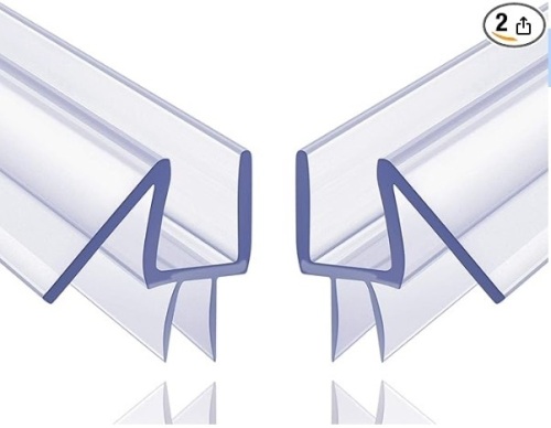 2-Pack Butecare Frameless Shower Door Bottom Seal for Glass Doors – Stop Shower Leaks and Create a Water Barrier (3/8” x 39”) - Lot 51