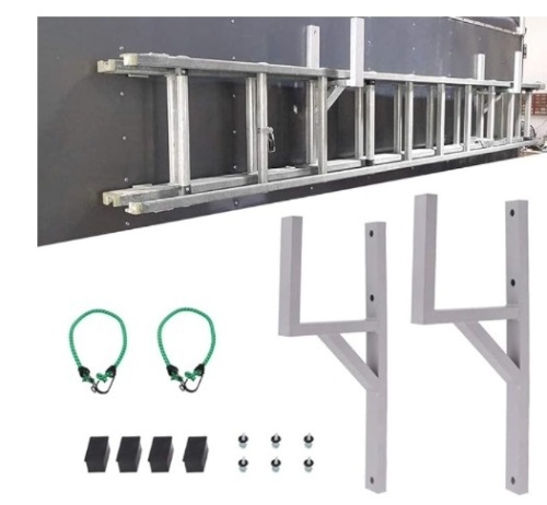 2pcs Universal Cargo Aluminum Side Mount Ladder Racks Fit for Enclosed Trailer Exterior or Interior Side Wall - Lot 69