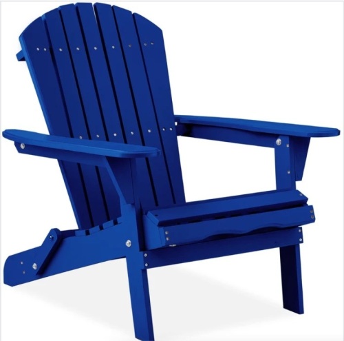 Folding Wooden Adirondack Chair, Accent Furniture w/ Natural Woodgrain - Lot 129