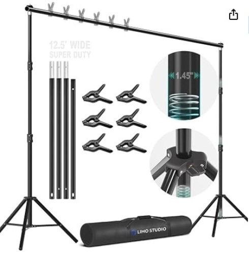 LimoStudio (Super Heavy Duty) 12.5 ft. Wide x 10 ft. Tall Backdrop Stand - Lot 139