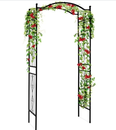 Steel Garden Arch Arbor Trellis for Climbing Plants - 92in - Lot 140