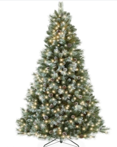 Pre-Lit Frosted Artificial Scotch Pine Christmas Tree w/ Metal Stand 6ft - Lot 167