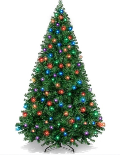 Premium Artificial Pre-Lit Pine Christmas Tree w/ 1,000 Tips, 250 LED Lights - Lot 170