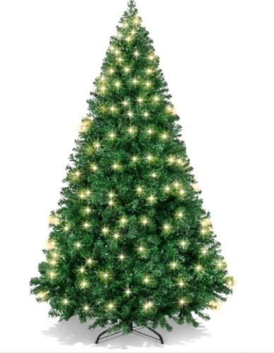 Premium Artificial Pre-Lit Pine Christmas Tree w/ 1,000 Tips, 250 Lights - Lot 172