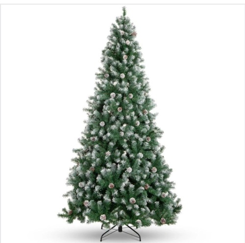 Pre-Decorated Christmas Tree w/ Pine Cones, Flocked Branch Tips 7.5ft - Lot 186