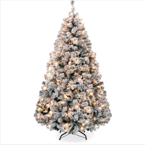 Pre-Lit Snow Flocked Artificial Pine Christmas Tree w/ Warm White Lights 4.5ft - Lot 198