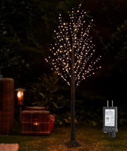 7FT 600L Lighted Twig Tree Including Twinkle Lights, LED Birch Tree with Timer  - Lot 209
