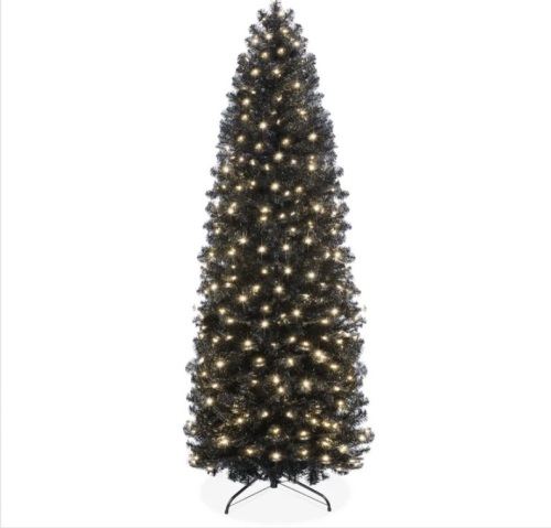 Pre-Lit Black Artificial Pencil Holiday Tree 6ft - Lot 218