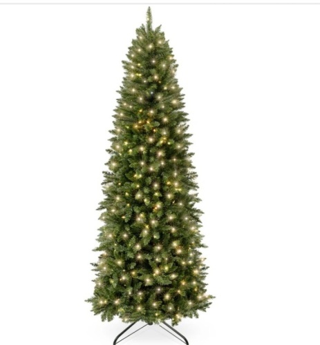 Pre-Lit Spruce Pencil Christmas Tree w/ Incandescent Lights 7.5ft - Lot 229