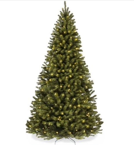 Pre-Lit Artificial Spruce Christmas Tree w/ Foldable Metal Base 6ft - Lot 230