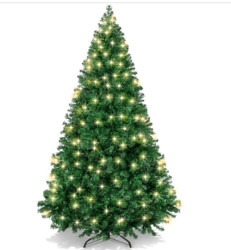 Premium Artificial Pre-Lit Pine Christmas Tree w/ 1,000 Tips, 250 Lights - Lot 232