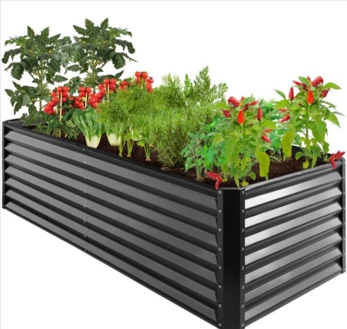Outdoor Metal Raised Garden Bed for Vegetables, Flowers, Herbs - 8x4x2ft - Lot 241
