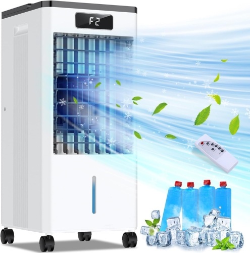 Portable Air Conditioners, 3-IN-1 Evaporative Air Cooler w/4 Modes 3 Speeds, 1.6 Gal Water Tank, Swamp Cooler w/Remote, Windowless Air Conditioner w/12H Timer, Child Lock, Portable AC for Room Office  - Lot 687