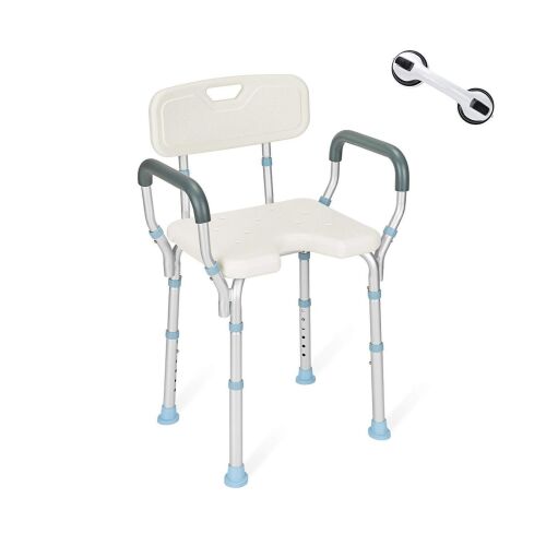 OasisSpace Heavy Duty Shower Chair with Back and Arms 300lb - Lot 1029