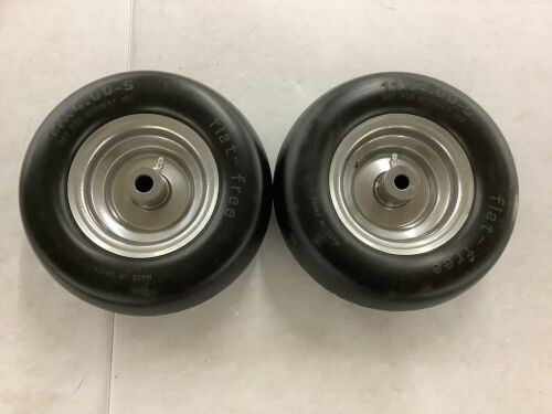 11x4.00-5" Flat Free Lawn Mower Tire on Wheel, 2 pc  - Lot 515