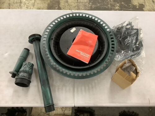 Solar Lighted Outdoor Pedestal Bird Bath w/ Planter, Decorative Bird Cage - Lot 563