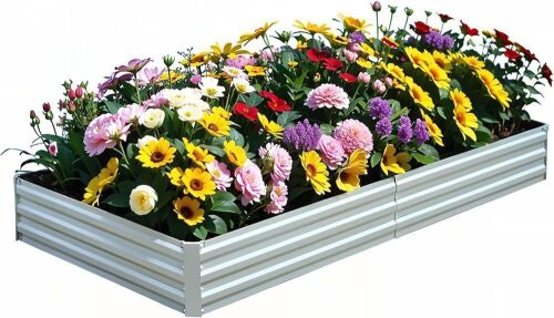 TOUFUN Galvanized Raised Garden Bed, 8' x 4' x 1'  - Lot 584