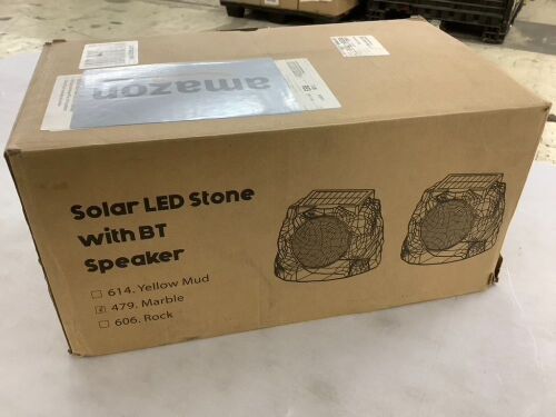 Solar LED Stone with Bluetooth Speaker, Set of 2  - Lot 738