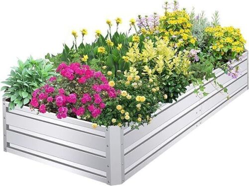  SnugNiture Galvanized Raised Garden Bed 8x4x1FT  - Lot 545