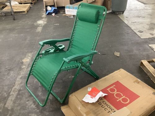 Monochromatic Zero Gravity Patio Chair Recliner w/ Side Tray, Headrest - Lot 174