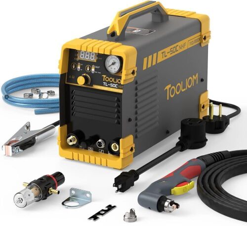  TOOLIOM 50A Non High Frequency Plasma Cutter Non-Touch Pilot ARC 110/220V Dual Voltage Cutting Machine 1/2" Clean Cut  - Lot 262