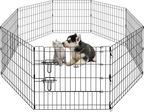 PEEKABOO Pet Playpen, 8 Panel, 24"  - Lot 290