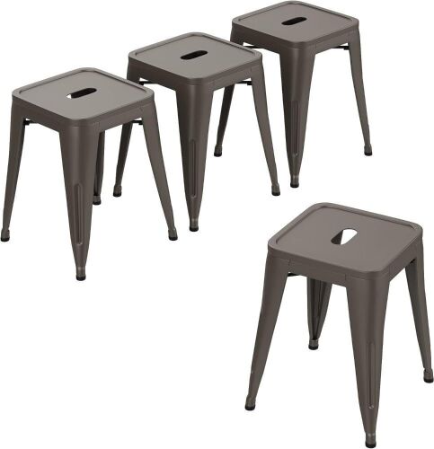  HAOBO Home Industrial Metal Stools, 18", Set of 4  - Lot 602