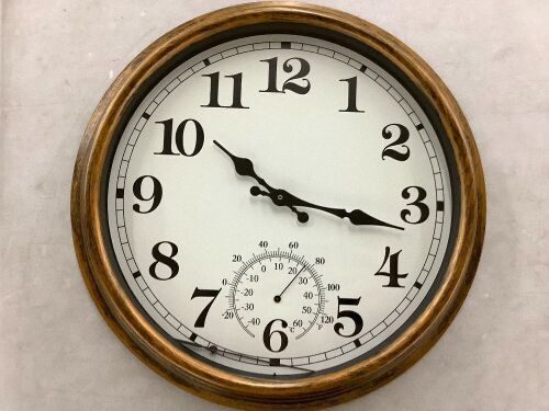 Bronze Wall Clock - Second Hand Needs Reattached - Lot 604