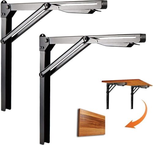 Ultrawall 24 inch Black Sturdy Folding Shelf Brackets, Max Load 550lb  - Lot 491