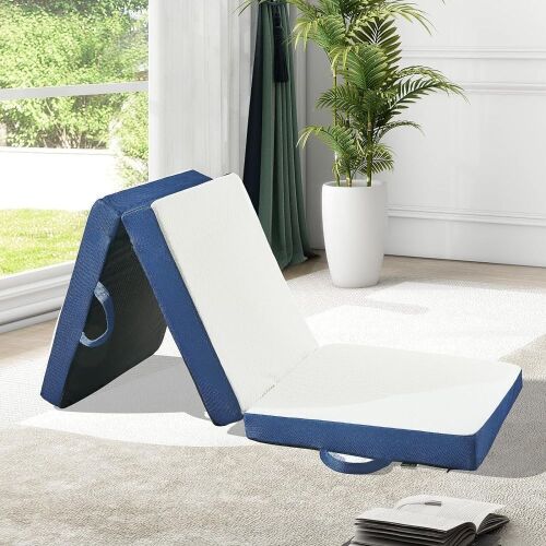 Memory Foam 4 Inch Foldable Mattress with Cover, Twin - Lot 385