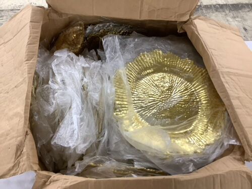 Box of Party Supplies, Charger Plates, Placemats & Vases  - Lot 502