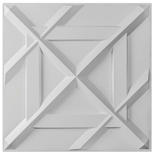 Art3d PVC 3D Decorative Wall Tile in White, 12-Pack, 19.7"x19.7" - Lot 115