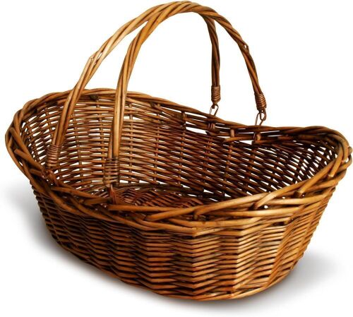 Dark Brown Hand Woven Harvest Basket 20" x 7.5"  - Lot 461