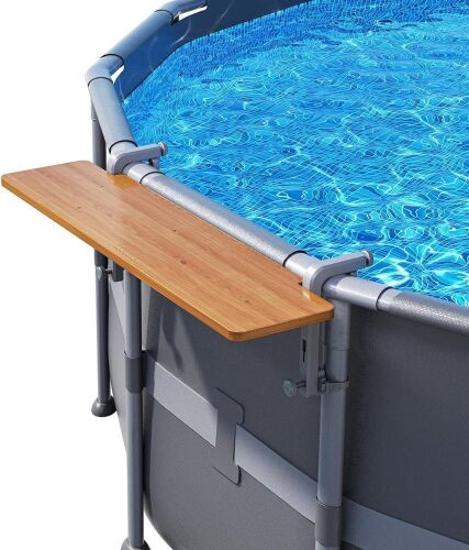Wood Pool Shelf Above Ground Pool Side Bar - Lot 408