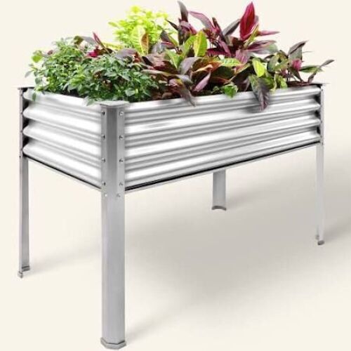 Land Guard Galvanized Raised Garden Bed with Legs, 2' x 4' x 2.7'  - Lot 456