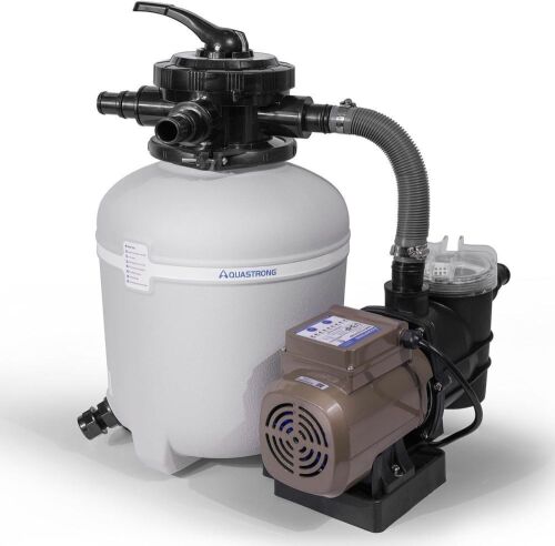AQUASTRONG Sand Filter Pump for Above Ground Pool with Timer, 13in, Max 2750GPH for Pools Up to 11000GAL, 6-Way Valve - Lot 69