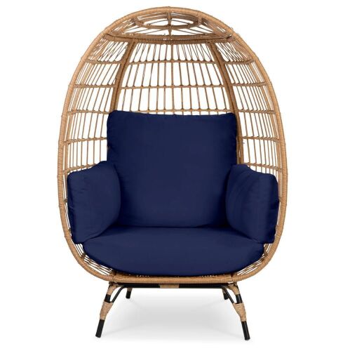 Wicker Egg Chair Oversized Indoor Outdoor Patio Lounger - Lot 16