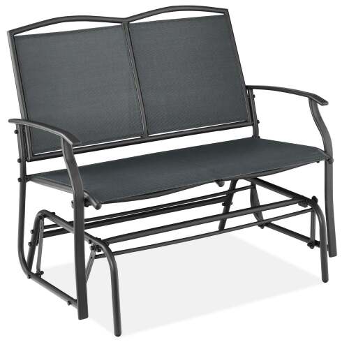 2-Person Patio Loveseat Swing Glider, Bench Rocker w/ Armrests - Lot 955