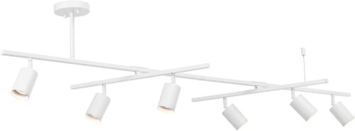 Globe Electric West 64" 6-Light Track Lighting, Matte White, Center Swivel Bars, Bulb Not Included - Lot 1041