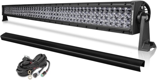 OFFROADTOWN 52 Inch LED Light Bar with Wiring Harness and Black Cover Off Road Driving Light 800W Quad Row LED Roof Lights Straight LED Work Light Bar for Pickup Chery Dodge Jeep - Lot 1104