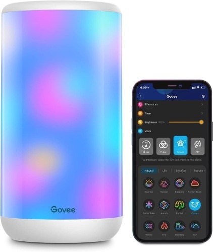 Govee RGBIC Table Lamp, Smart Lamp Work with Alexa, LED Lamp with Music Sync and 43 Scene Modes, Color Changing Lamp for Bedroom Decor, Dimmable Night Light (Corded Electric) - Lot 1301