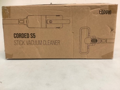 Toppin Corded S5 Stick Vacuum Cleaner, E-Commerce Return, Powers Up, Sold as is - Lot 460