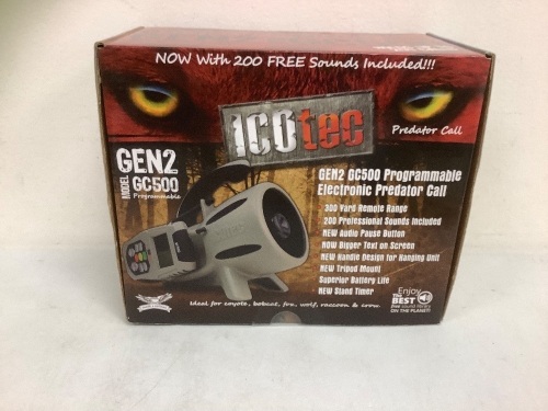 IcoTec Gen2 Predator Call, Powers Up, E-Commerce Return, Sold as is - Lot 590